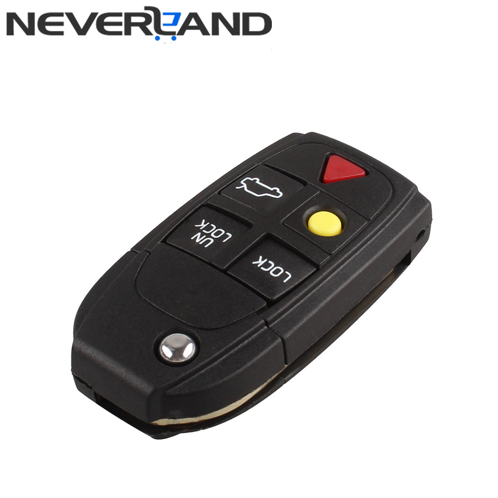 5 ư ø Ʈ ڵ Ű  ̽ ü  S80 S60 V70 XC70 XC90 D05/New Arrival 5 Buttons Flip Folding Smart Car Key Shell Case Replacement For VOLVO S80 S60